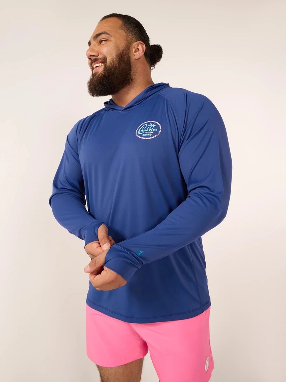 chubbies Blue Lightweight Hooded Swim Top
